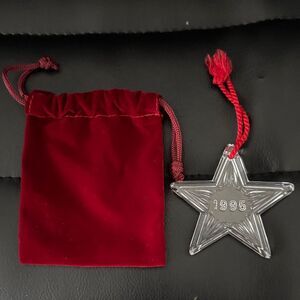 1995 Waterford Crystal STAR Christmas Ornament with Bag